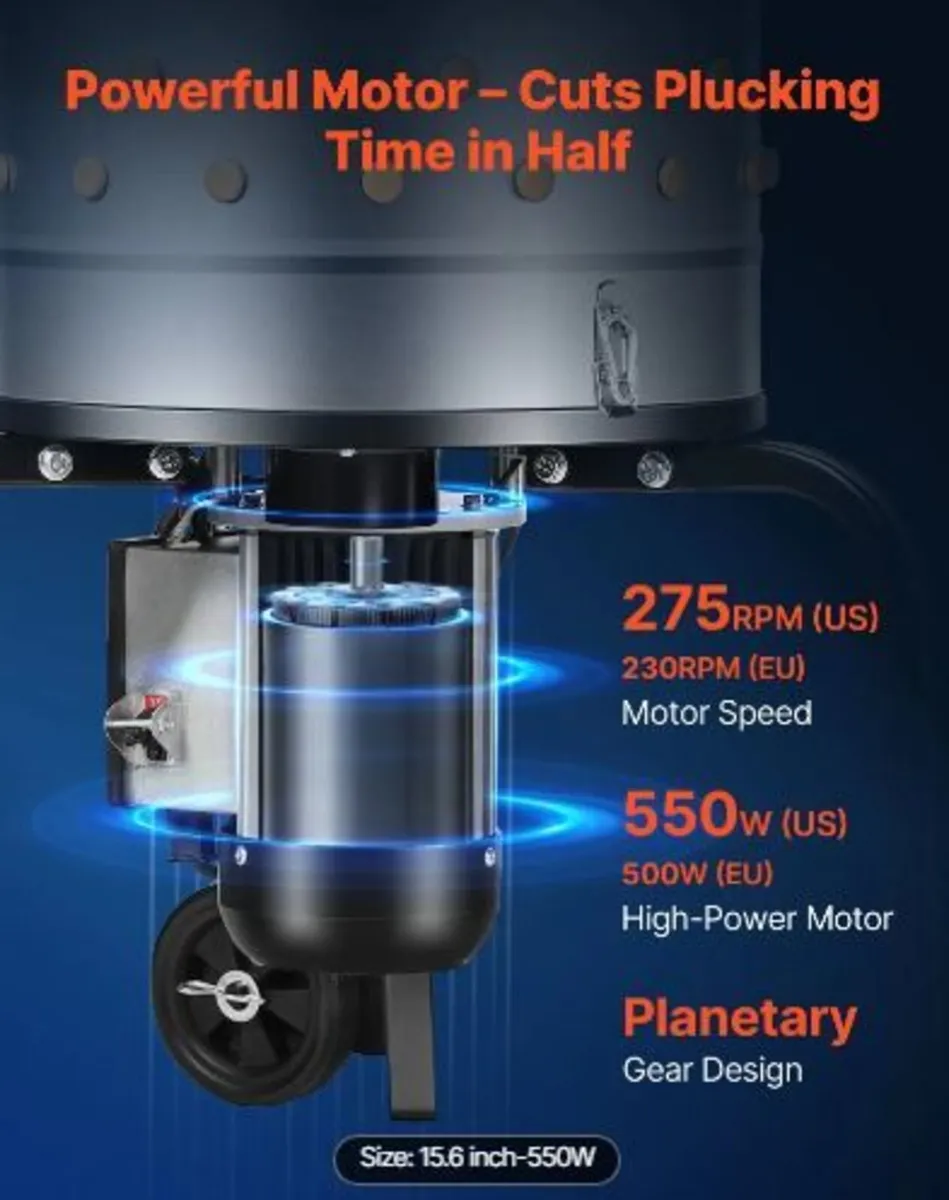 Chicken Plucker Machine, 400mm Drum, 500W - Image 4