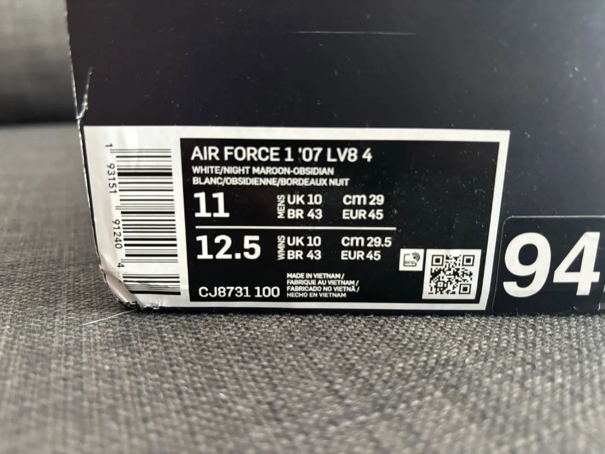 Nike Air Force 1 ’07 LV8 – White with Brown Trim - Image 2