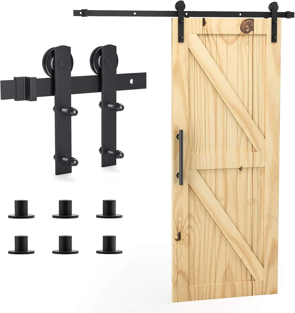 200CM/6.6FT Barn Door Hardware Kit Single Door - Image 4