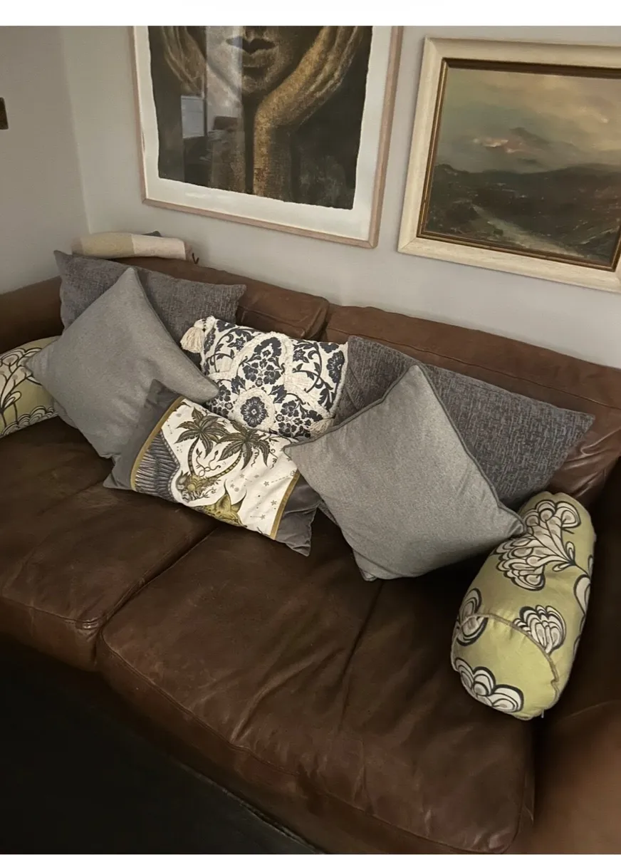 Brown leather sofa  - Incanto from Arnotts - Image 1