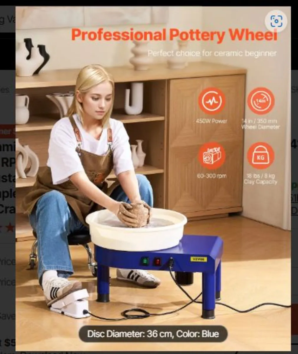 Electric Pottery Wheel 450W 35cm Ceramic - Image 2