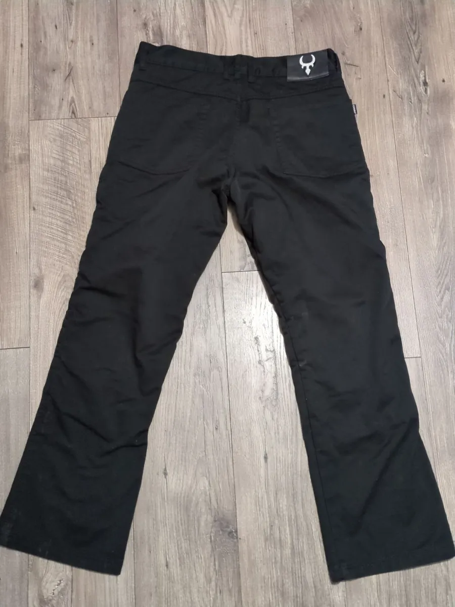 Black Motorcycle Jeans Pants - Image 2