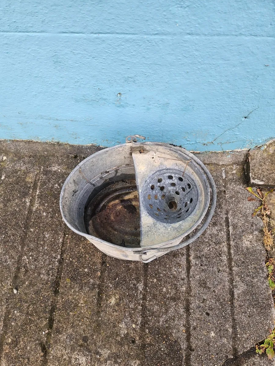 Vintage Galvanised Bucket Plant Pot - Image 2