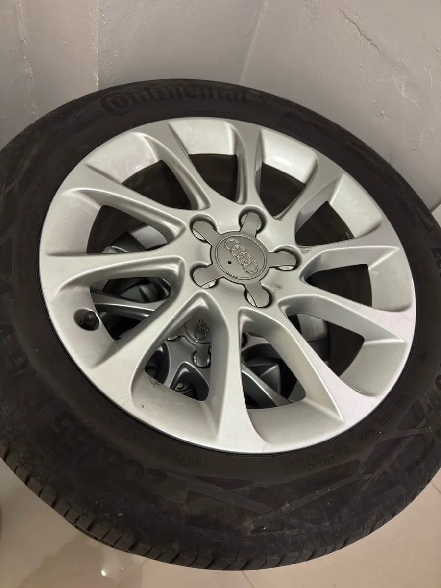 Audi A3 16” alloys with used tyres - Image 1