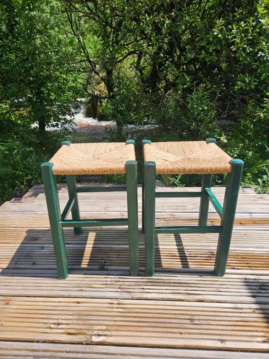 2 Rustic Farmhouse Style Stools - Delivered - Image 1
