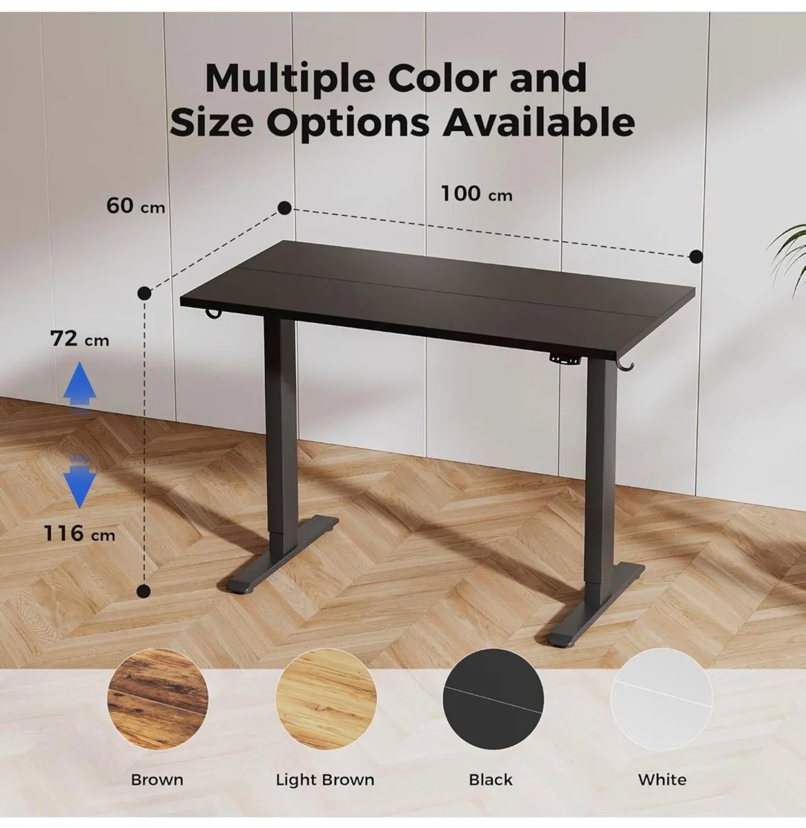 Electric Standing Desk, 100 x 60 cm Height Adjusta - Image 1