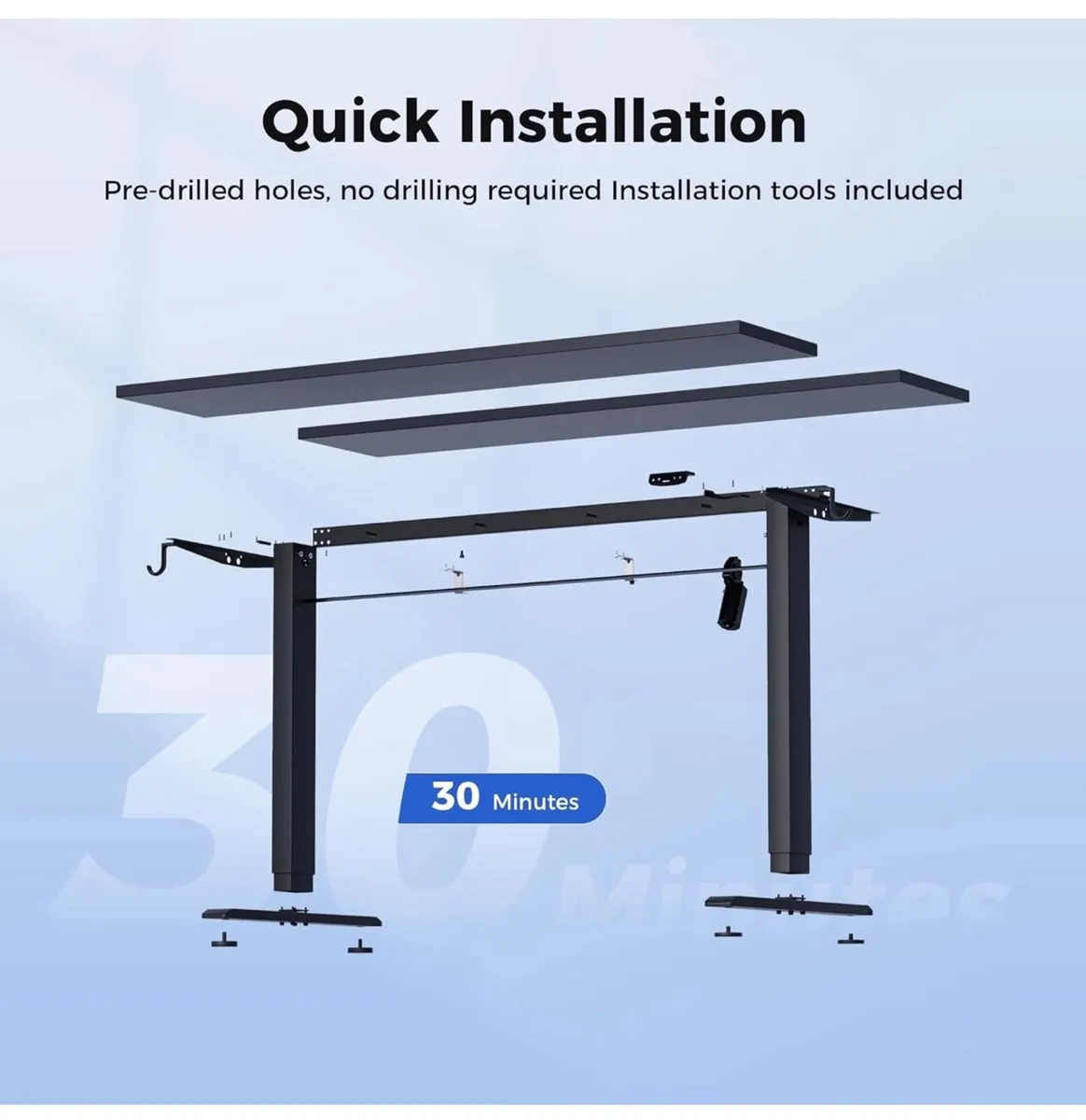 Electric Standing Desk, 100 x 60 cm Height Adjusta - Image 3