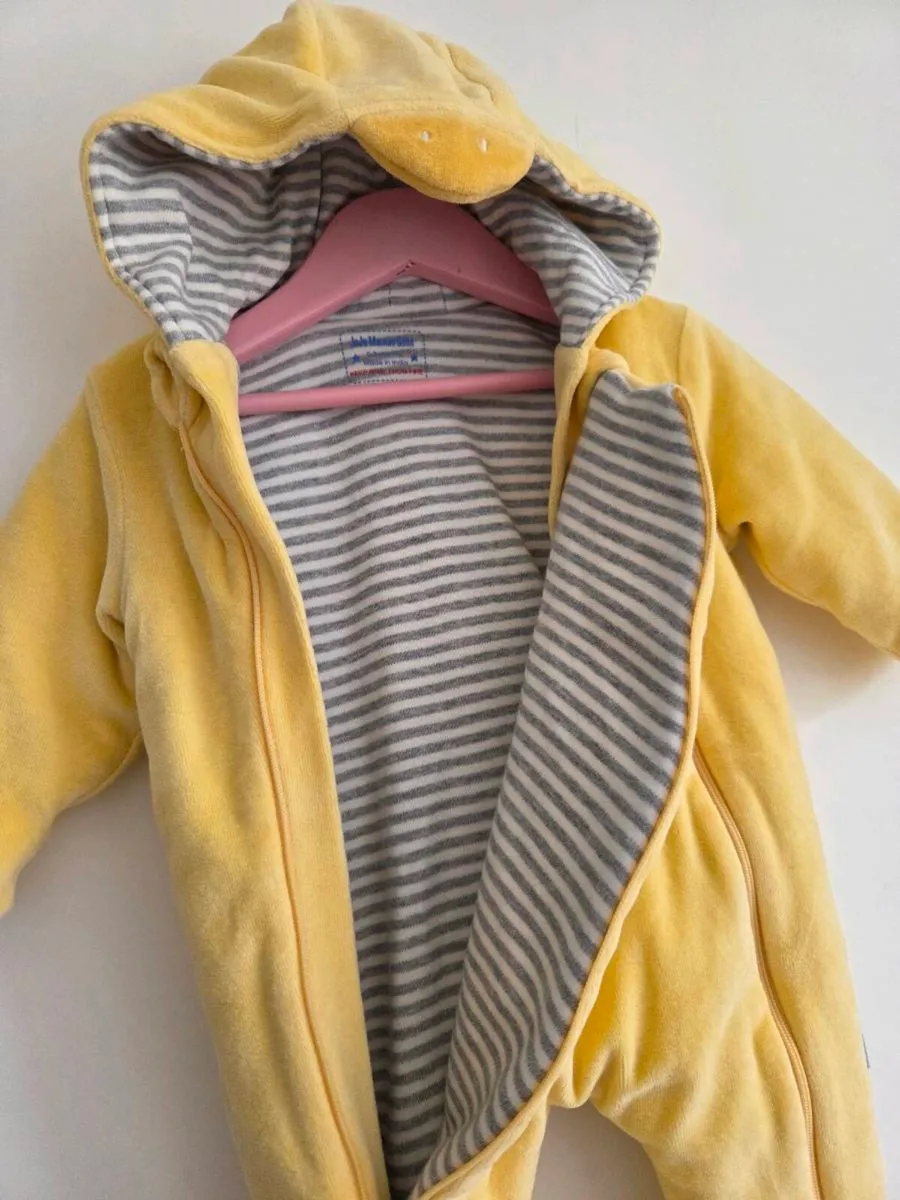 Maman Bébé Yellow Duck Fleece Padded Pramsuit 0-3M - Image 3