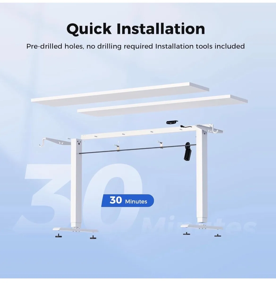 Electric Standing Desk, 140 x 60 cm Height Adjusta - Image 2