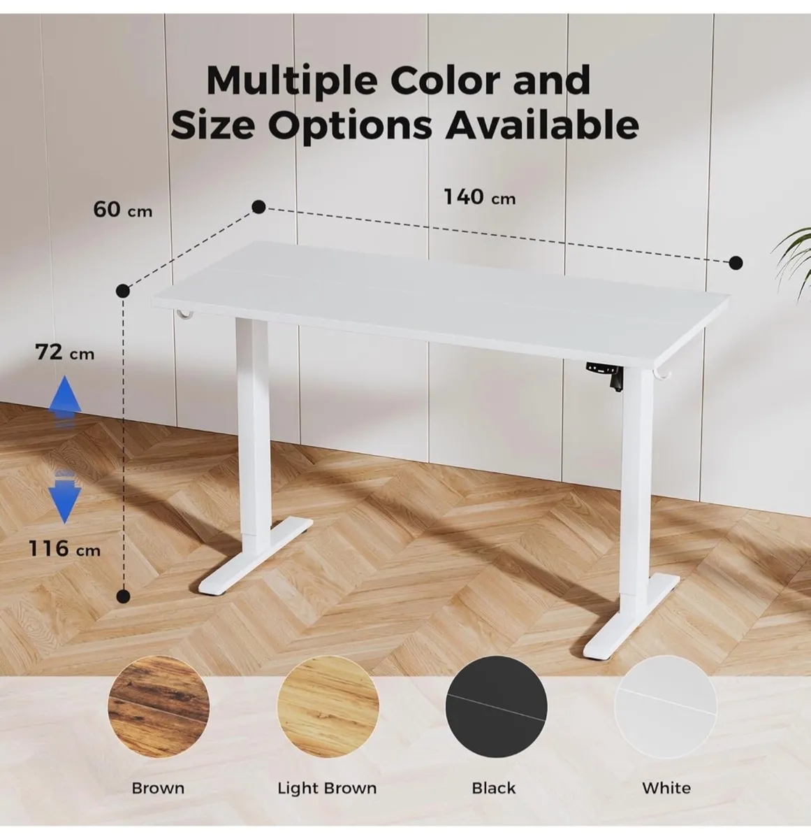 Electric Standing Desk, 140 x 60 cm Height Adjusta - Image 1