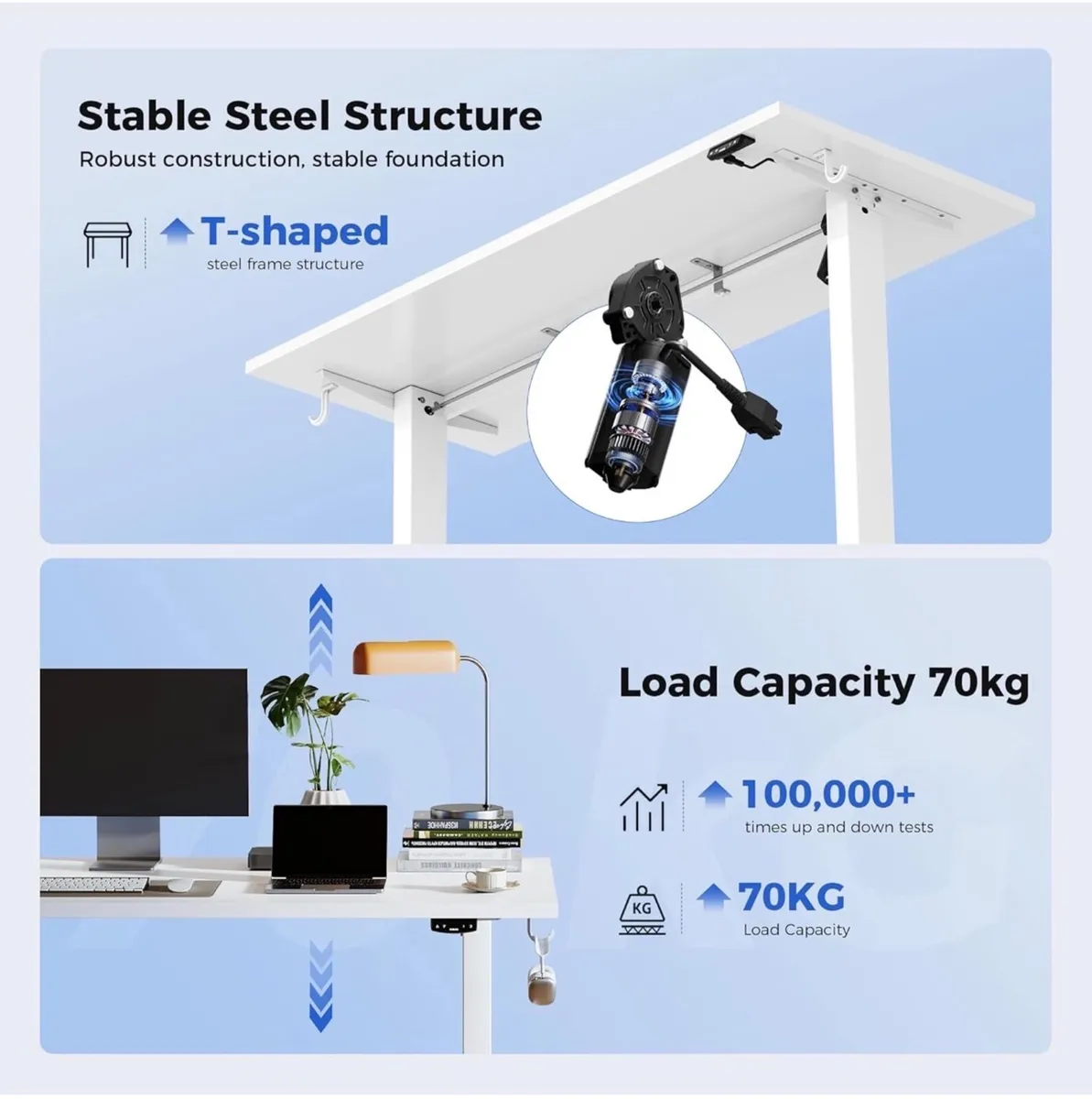 Electric Standing Desk, 140 x 60 cm Height Adjusta - Image 3