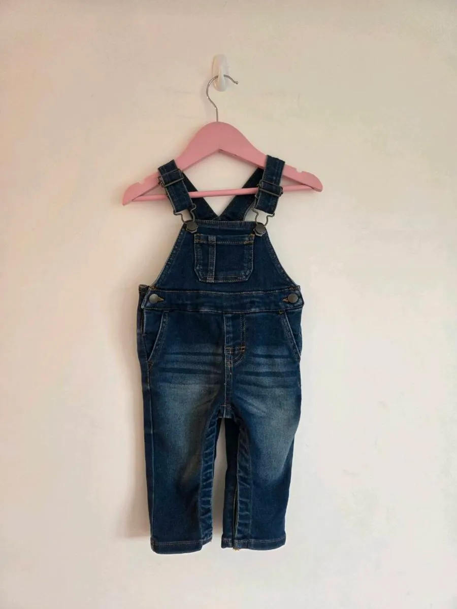 6-9m, Baby Boy Next Denim Dungarees - Like New - Image 1