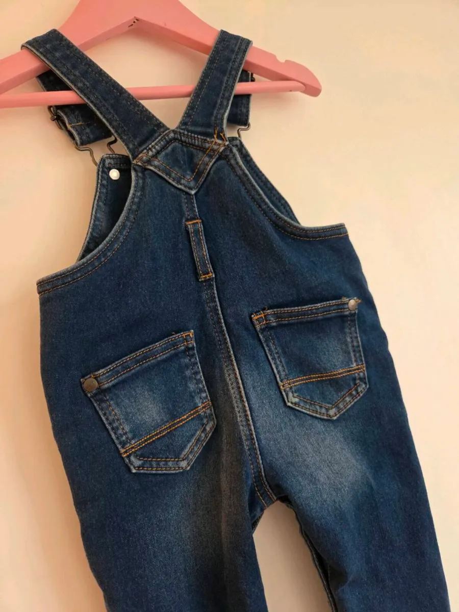 6-9m, Baby Boy Next Denim Dungarees - Like New - Image 4