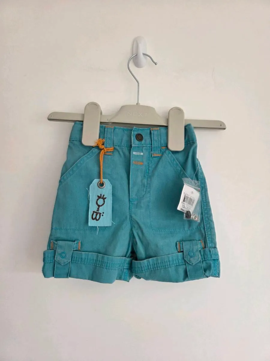 Brand-New Obaïbi Teal Baby Shorts - (6 Months) - Image 1