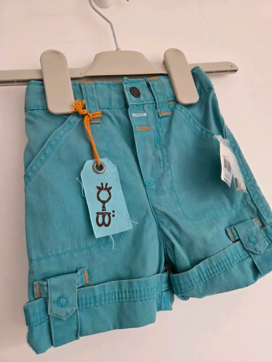 Brand-New Obaïbi Teal Baby Shorts - (6 Months) - Image 2