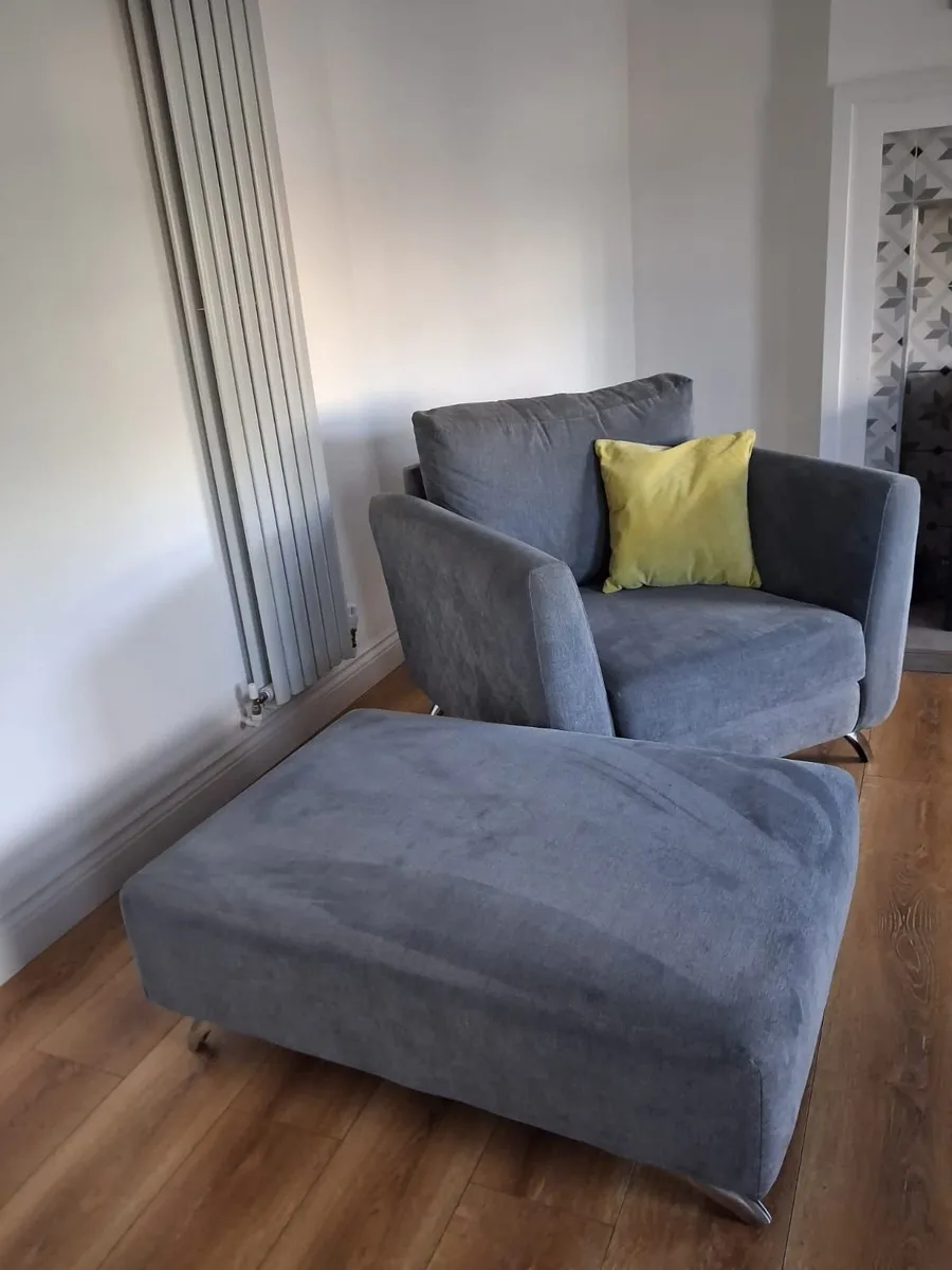 LARA ARM CHAIR & FOOTSTOOL SET - Image 1