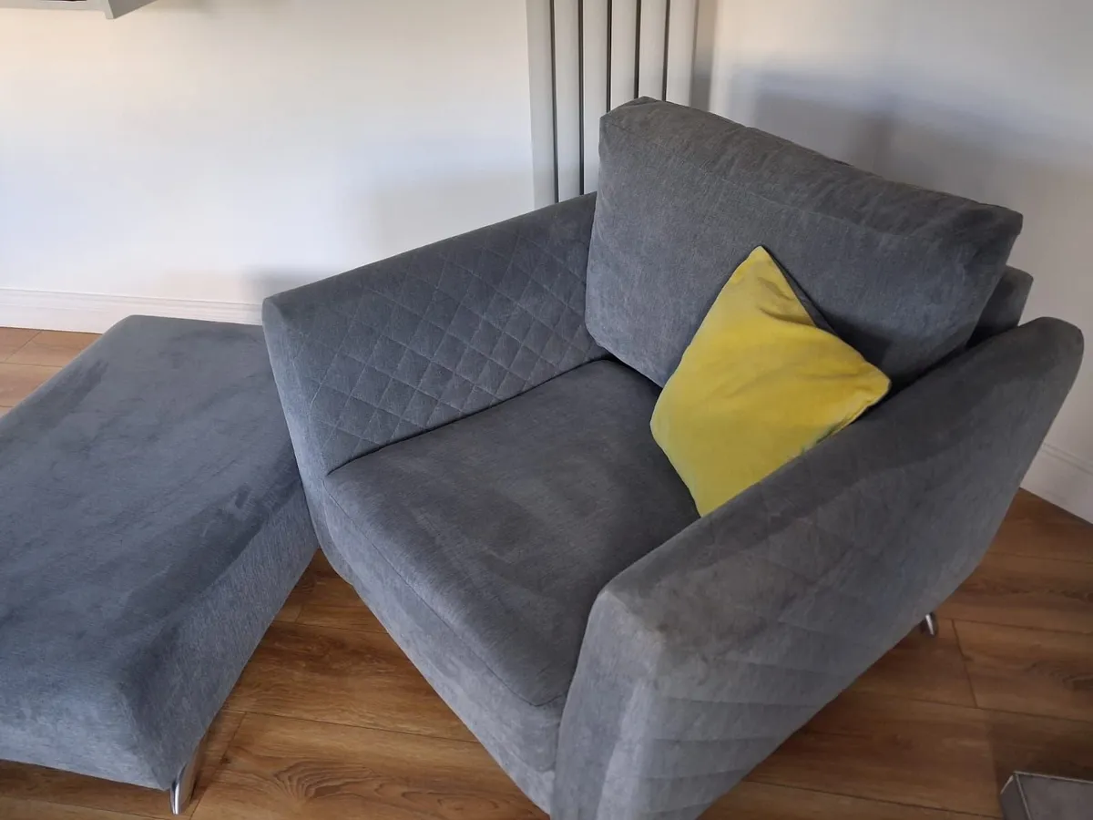 LARA ARM CHAIR & FOOTSTOOL SET - Image 2