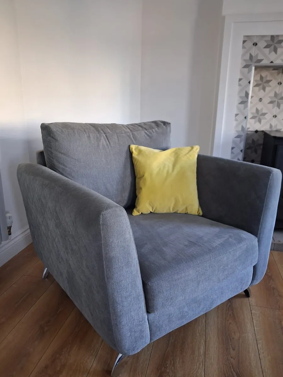 LARA ARM CHAIR & FOOTSTOOL SET - Image 4