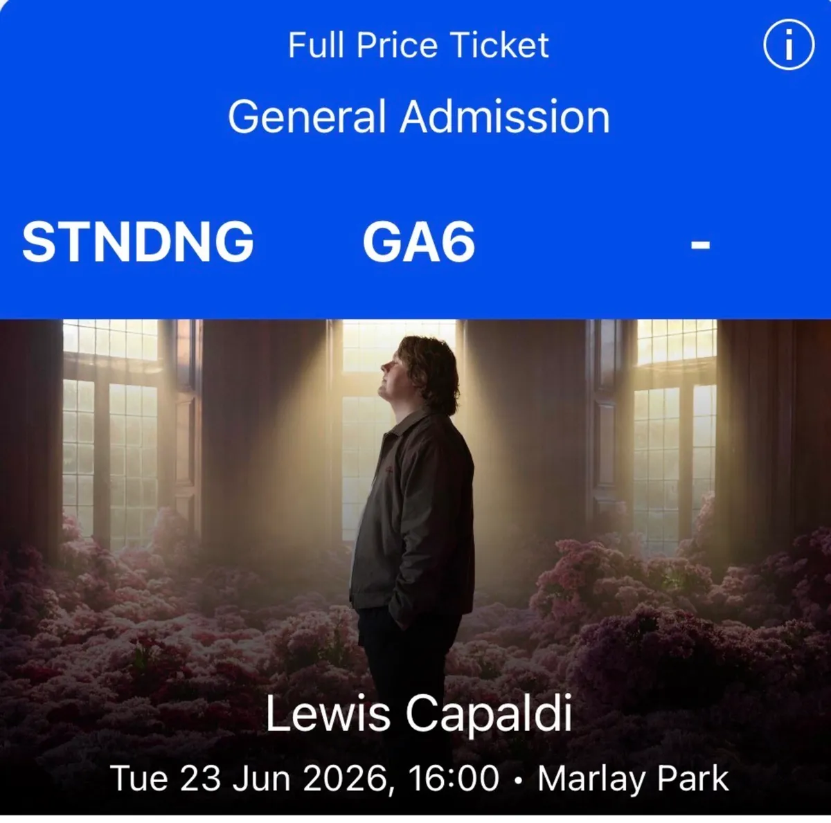 Lewis Capaldi ticket €60