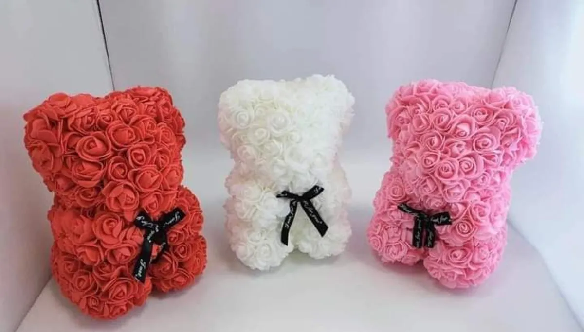 Rose teddy bear 25 cm free packaging - Image 3