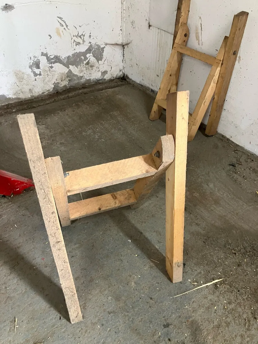 Timber fold up stands for signs etc - Image 1