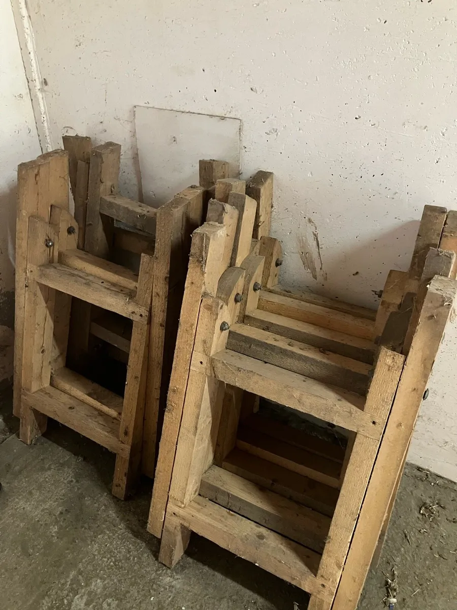 Timber fold up stands for signs etc - Image 2
