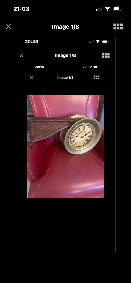 Brass Double Sided Wall Clock - Image 1