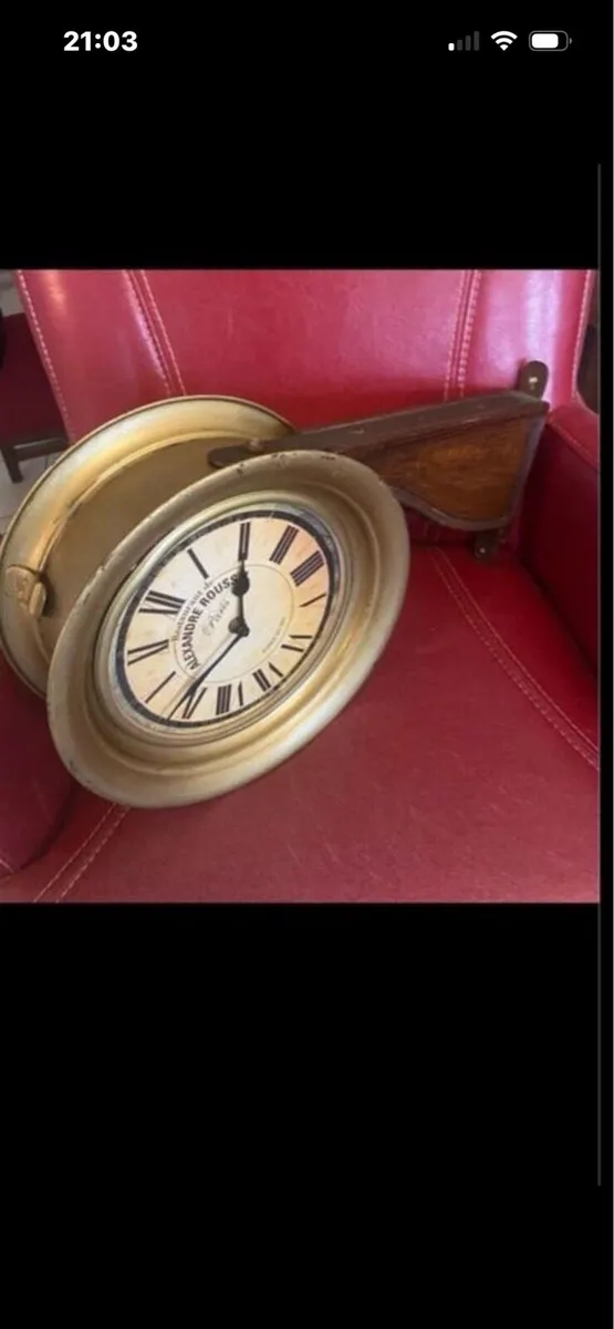 Brass Double Sided Wall Clock - Image 2