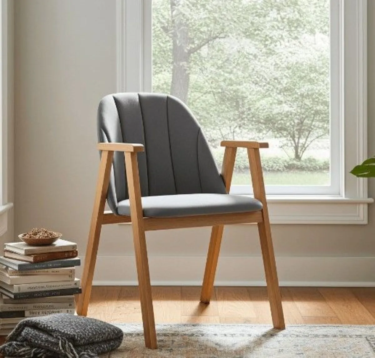 Modern Beech Dining Chair - Image 1