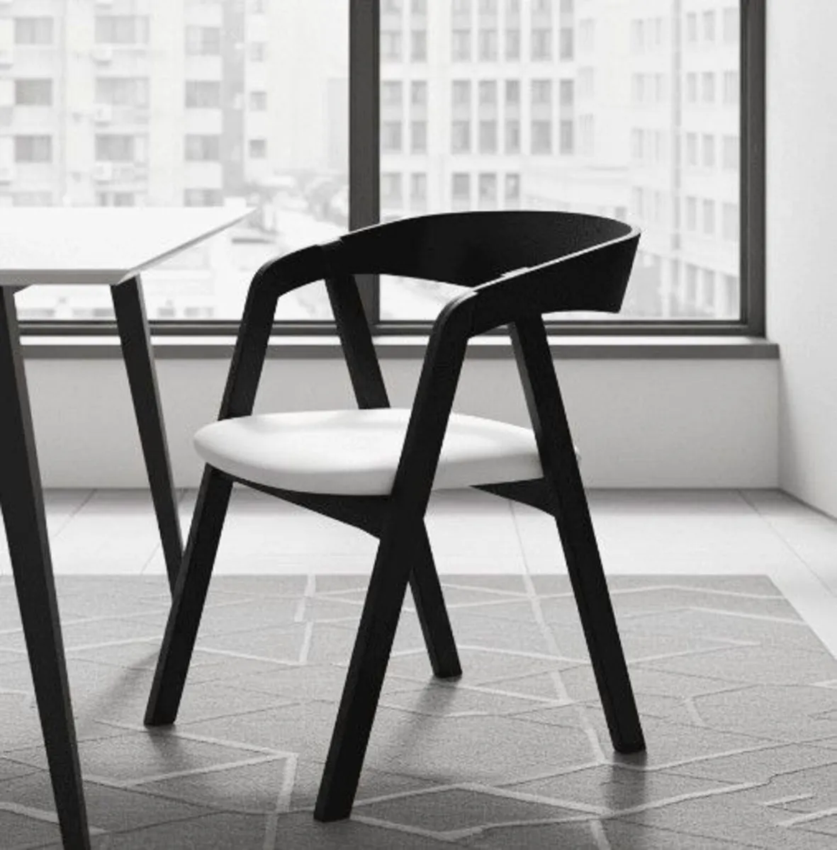 Oslo Solid Beech Chair Black Nordic Chair - Image 2