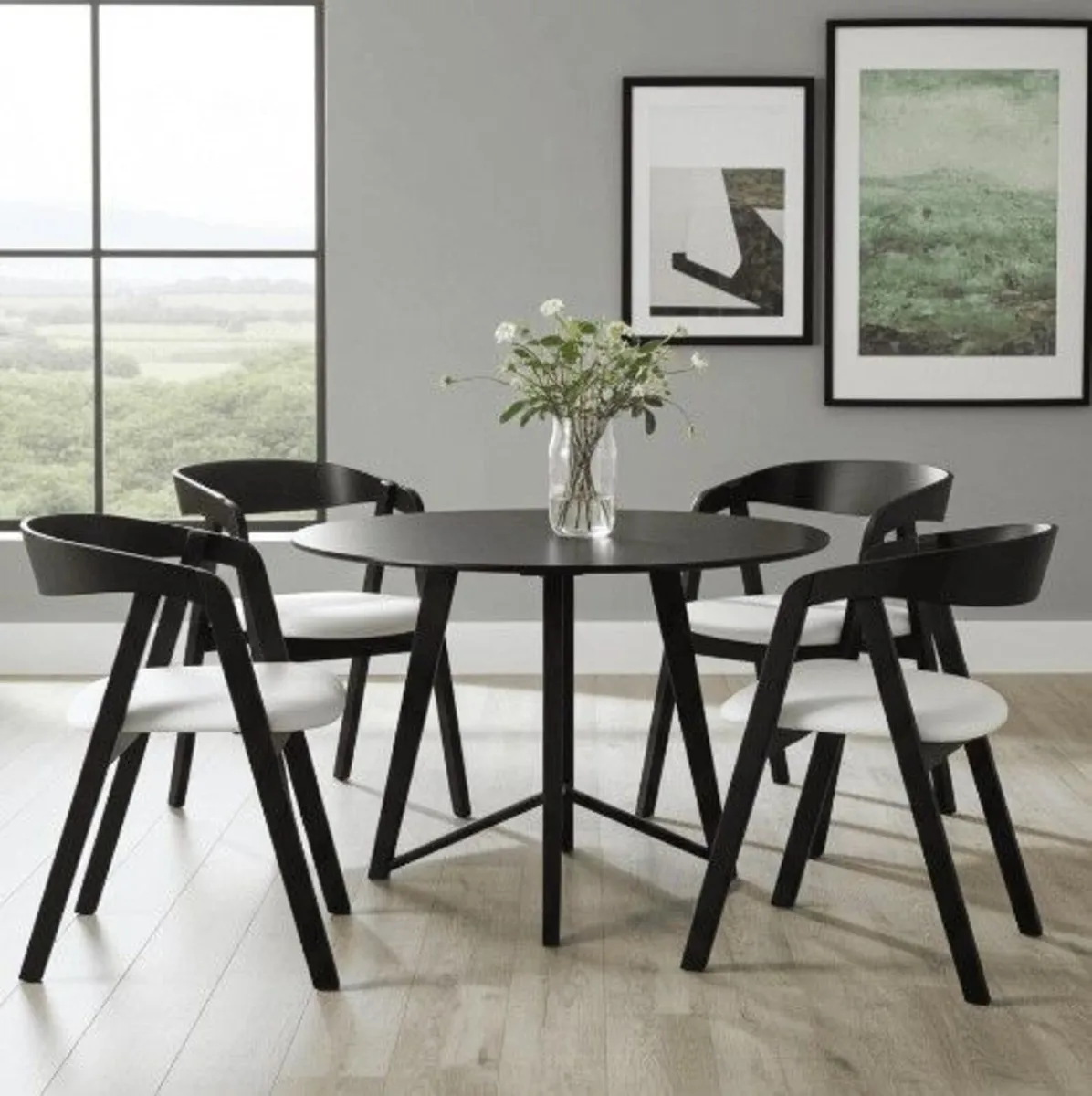 Oslo Solid Beech Chair Black Nordic Chair - Image 3