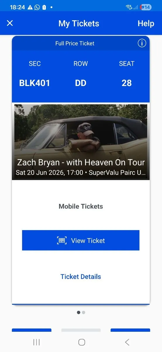 Zack bryan ticket 20th
