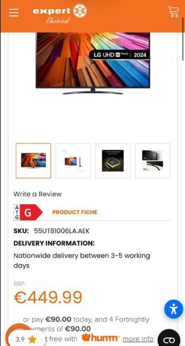 LG 55” UHD AI UT81 4k SMART TV (2024) - Image 3