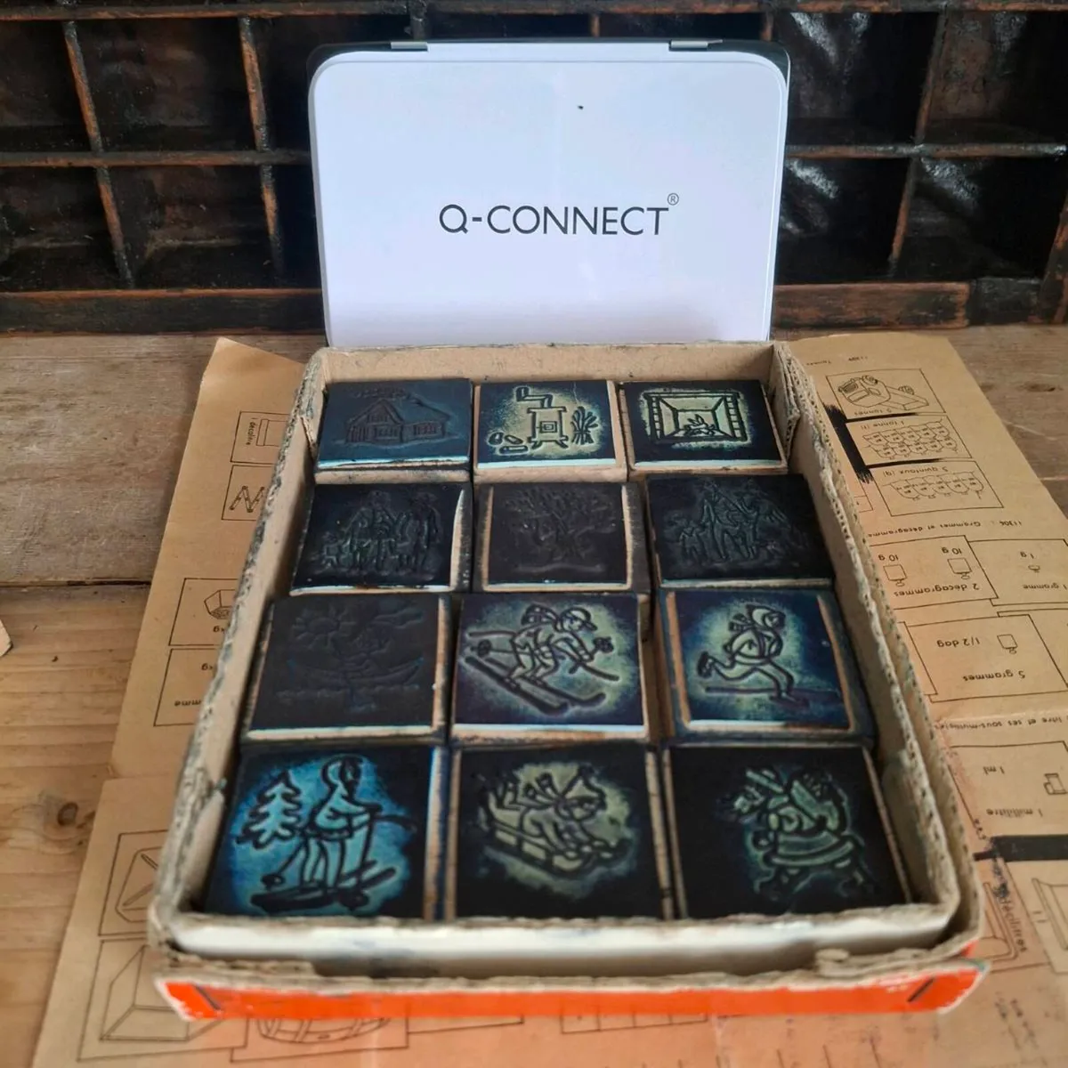 1960s Fernand Nathan Printing Blocks & Ink Pad - Image 1