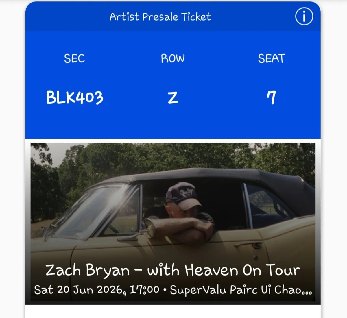 Zach Bryan Tickets - Image 1