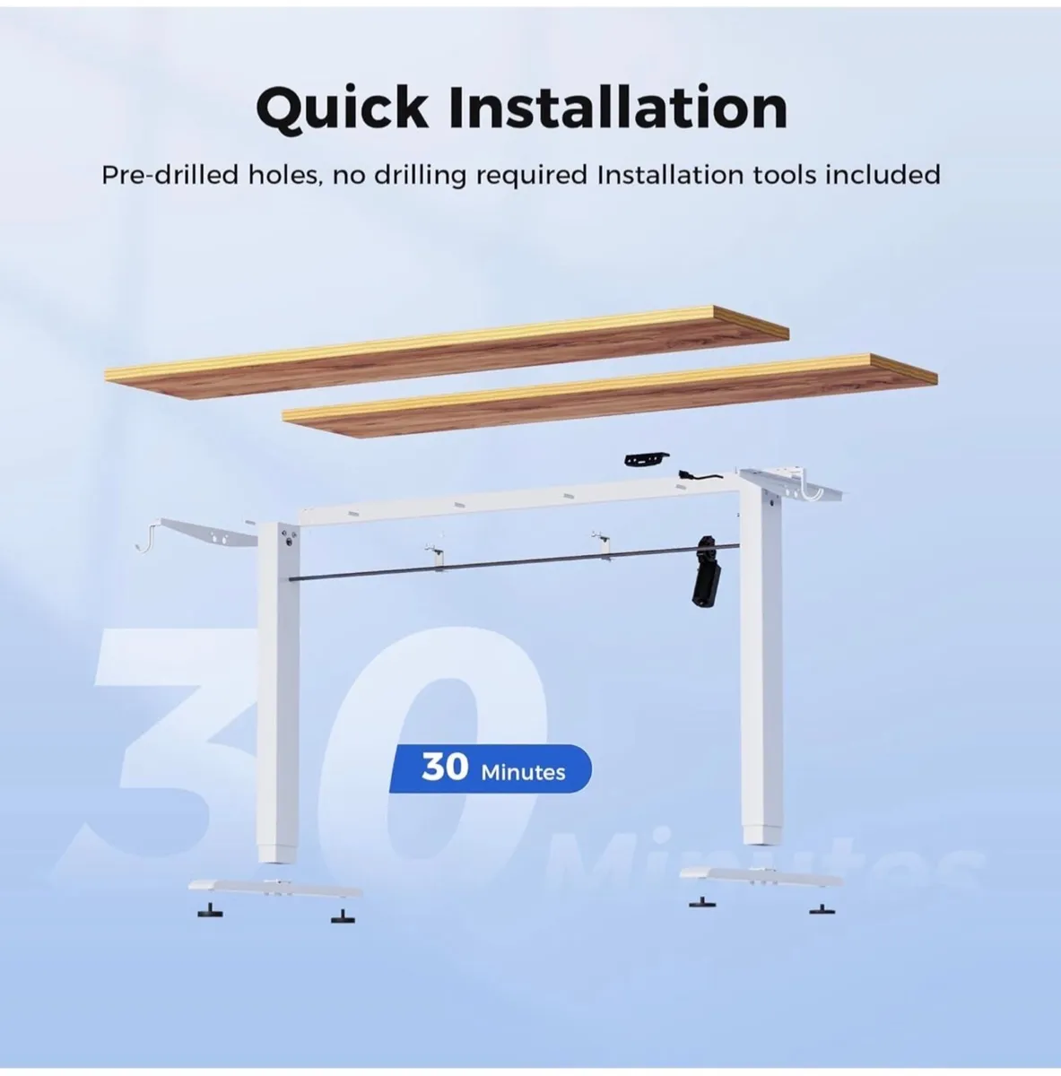 Electric Standing Desk, 120 x 60 cm Height Adjusta - Image 2