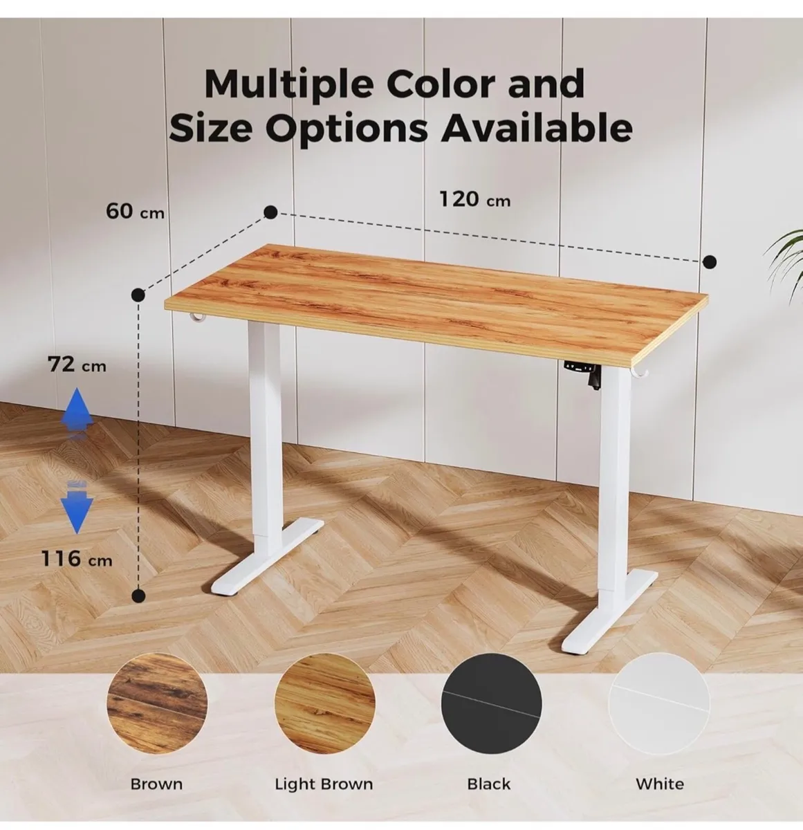 Electric Standing Desk, 120 x 60 cm Height Adjusta - Image 1