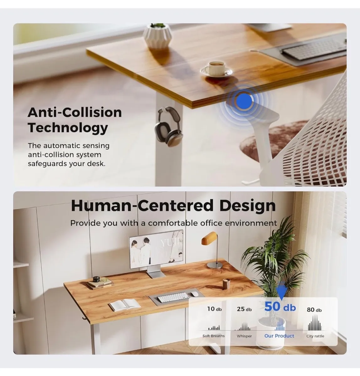 Electric Standing Desk, 120 x 60 cm Height Adjusta - Image 2