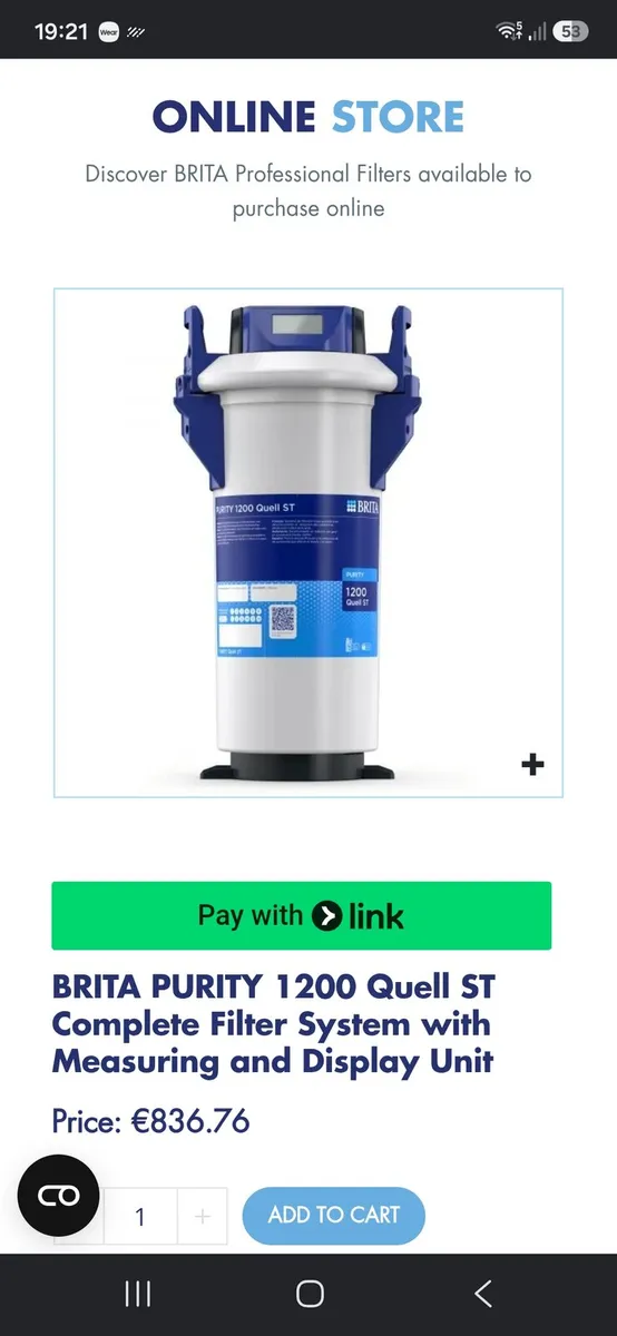 Brita Purity Quell 1200 ST filter/purifier - Image 1