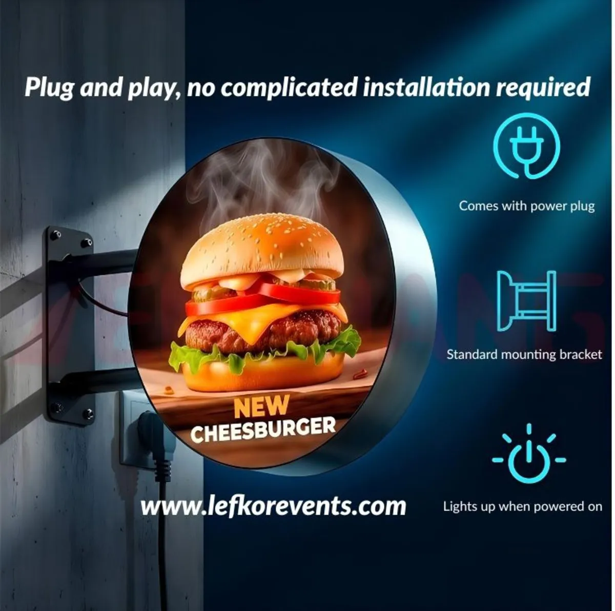Round Double Sided LED Display Sign P2.5 IP65 - Image 1