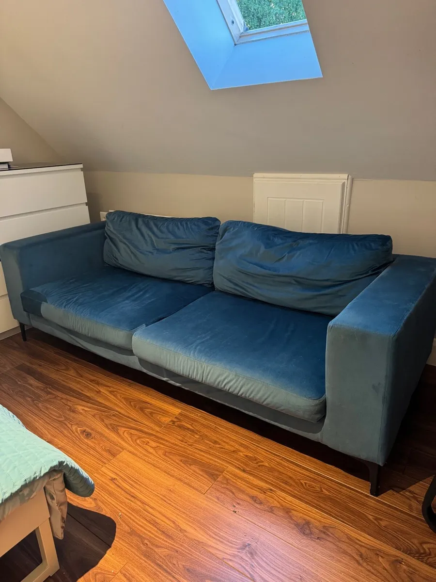 Three Seater Teal Couch - Image 1