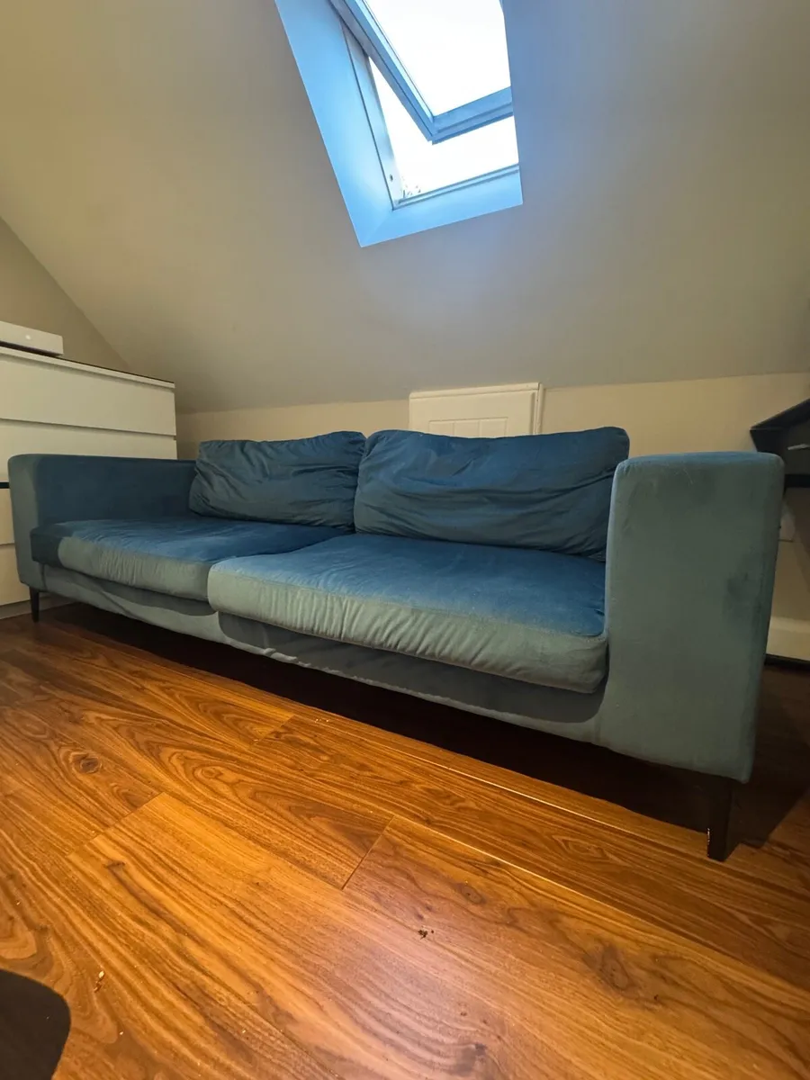 Three Seater Teal Couch - Image 2