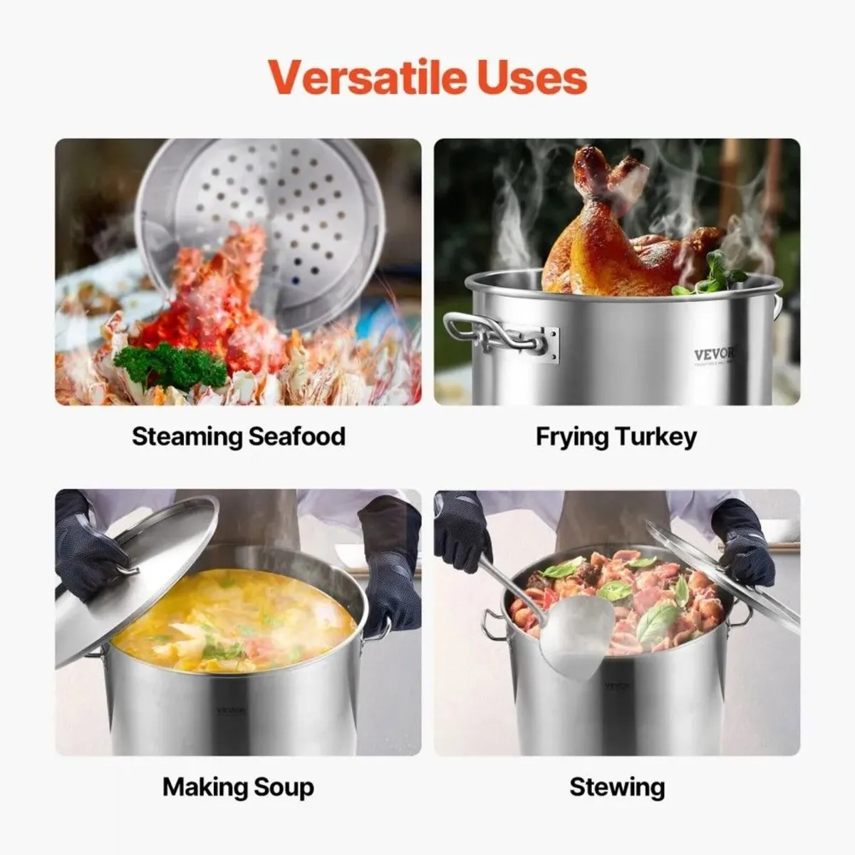 New Vevor Stainless Steel Stockpot - 94.6L - Image 3