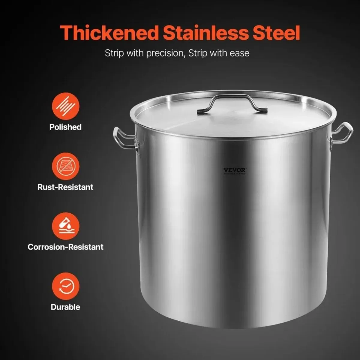New Vevor Stainless Steel Stockpot - 94.6L - Image 2