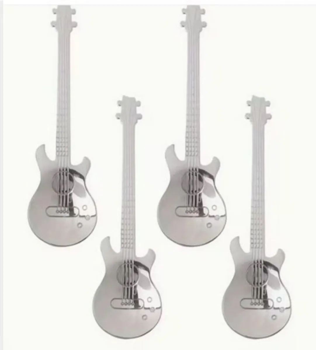 Stainless Steel Guitar Spoons, set of 4. - Image 1