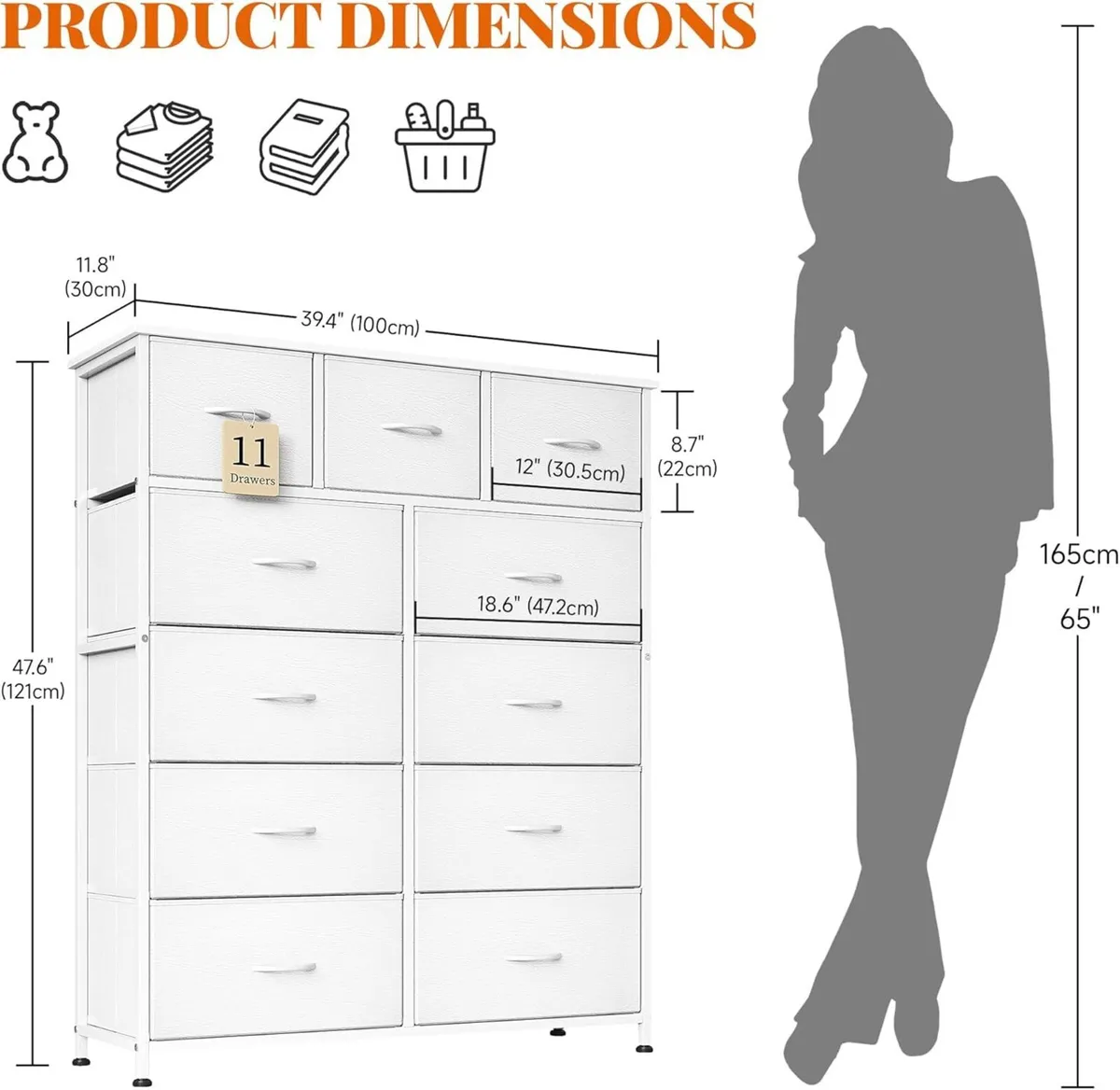 Chest of Drawer with 11 Drawers Modern Bedroom - Image 3