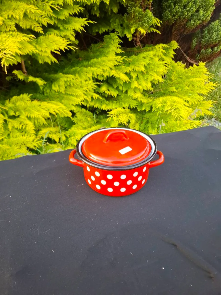 Red polca kitchen pot postage possible - Image 1
