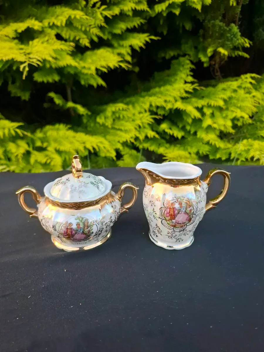 Marquise china milk jug and sugar bowl