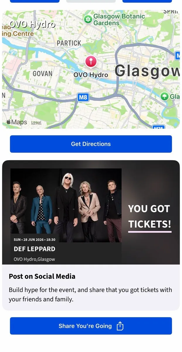 Def Leppard Ticket Glasgow