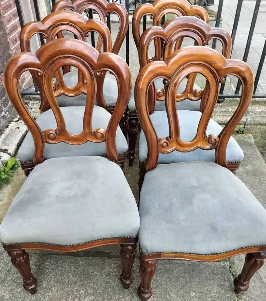 Set of 6 Victorian mahogany style Dining Chairs - Image 2